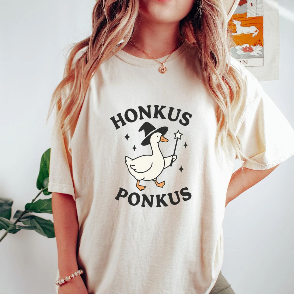 Honkus Ponkus Witch Goose Halloween T-shirt graphic design — view 5