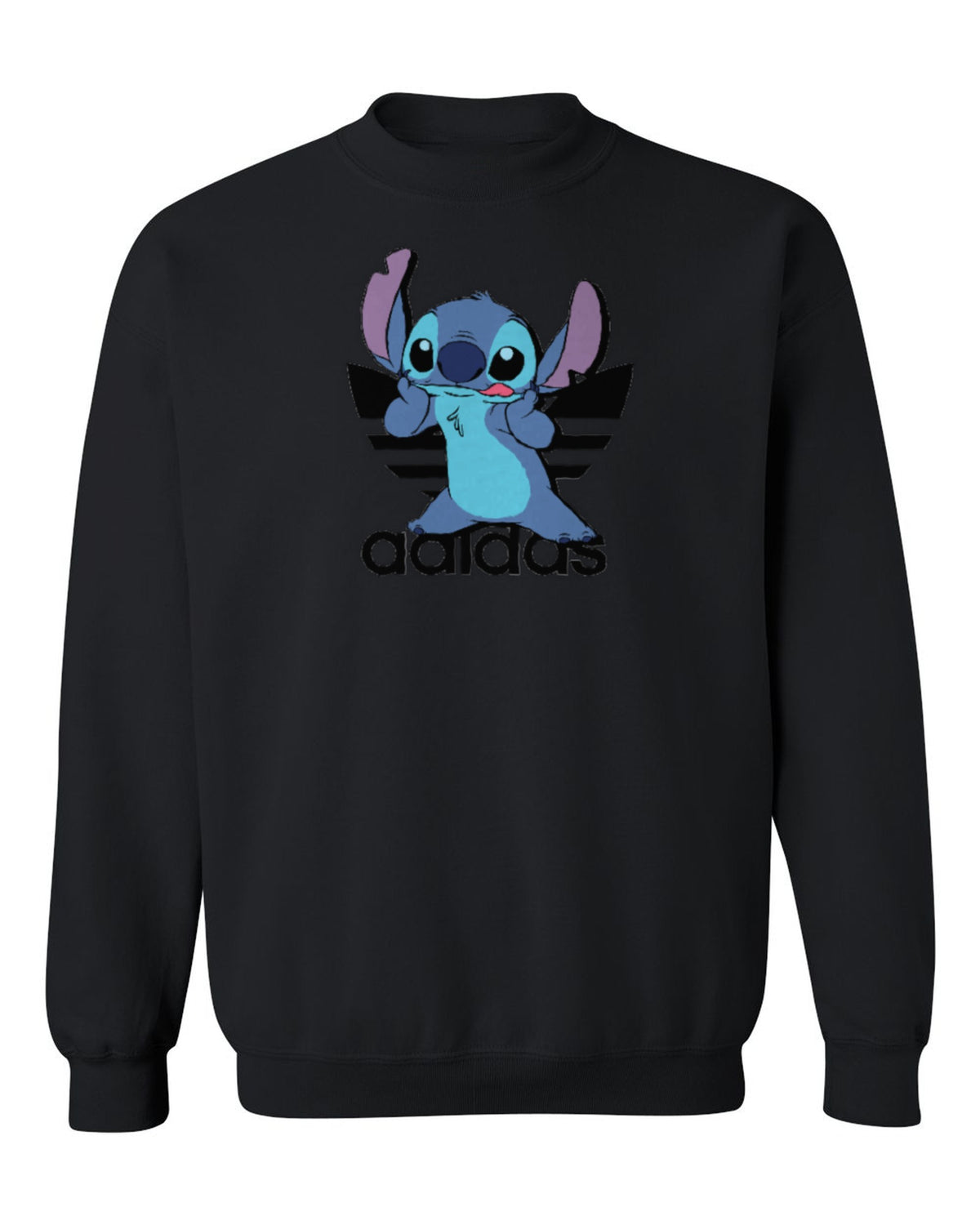 Adidas Stitch Design — black crewneck mockup