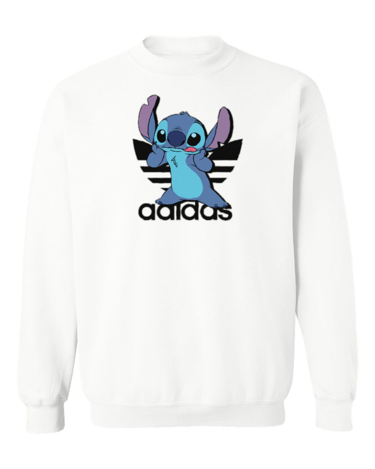 Adidas Stitch Design — white crewneck mockup