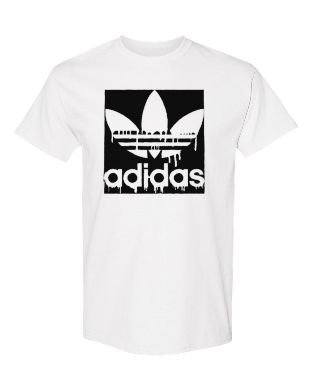 Adidas Drip Logo Design — white t-shirt mockup