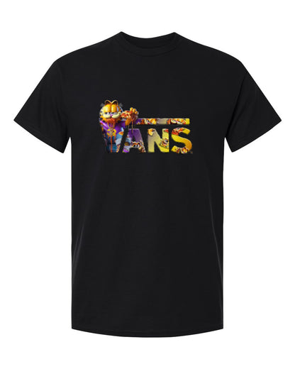 Vans Garfield Design — black t-shirt mockup