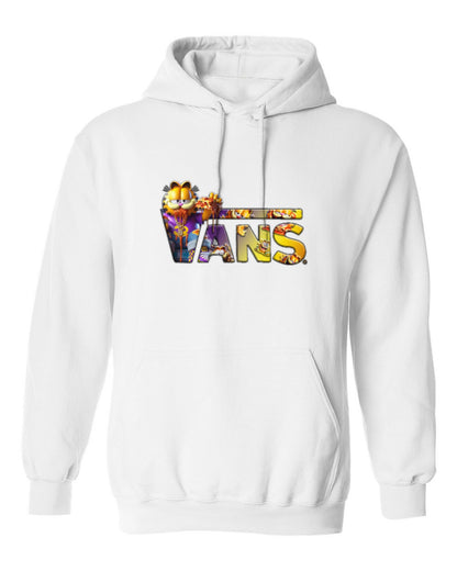 Vans Garfield Design — white hoodie mockup