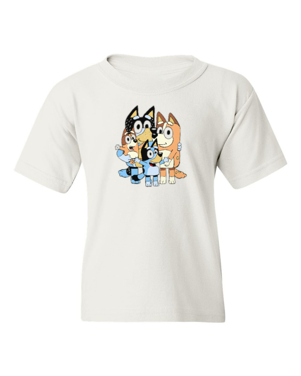 Bluey Family Kids Tee — white t-shirt mockup