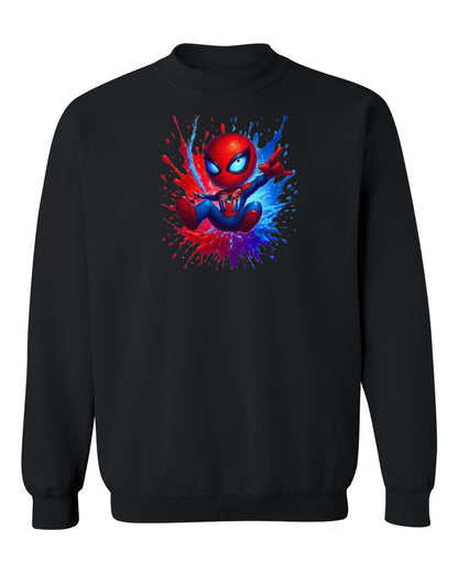 Spider-Man Splash Design — black crewneck mockup