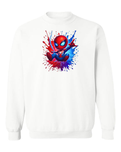 Spider-Man Splash Design — white crewneck mockup