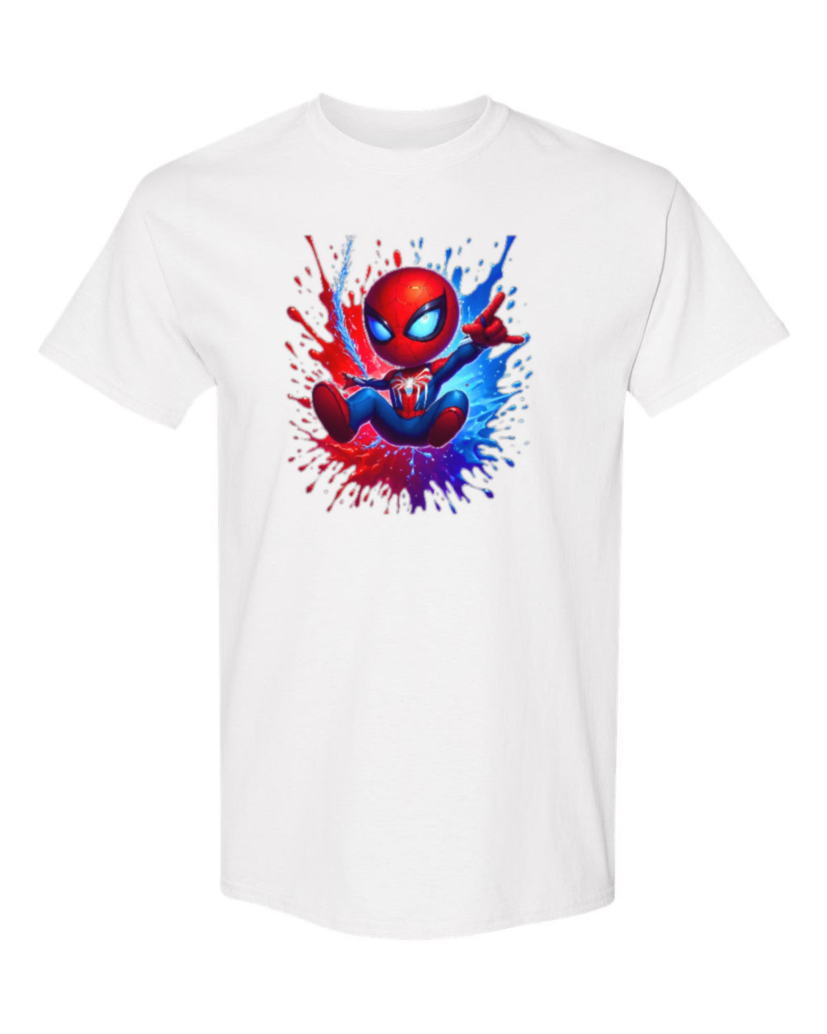 Spider-Man Splash Design — white t-shirt mockup