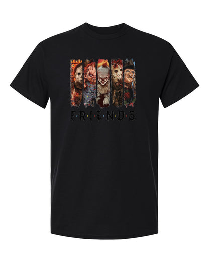 Horror Friends Design — black t-shirt mockup