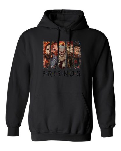 Horror Friends Design — black hoodie mockup