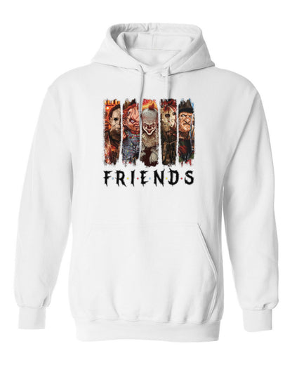 Horror Friends Design — white hoodie mockup