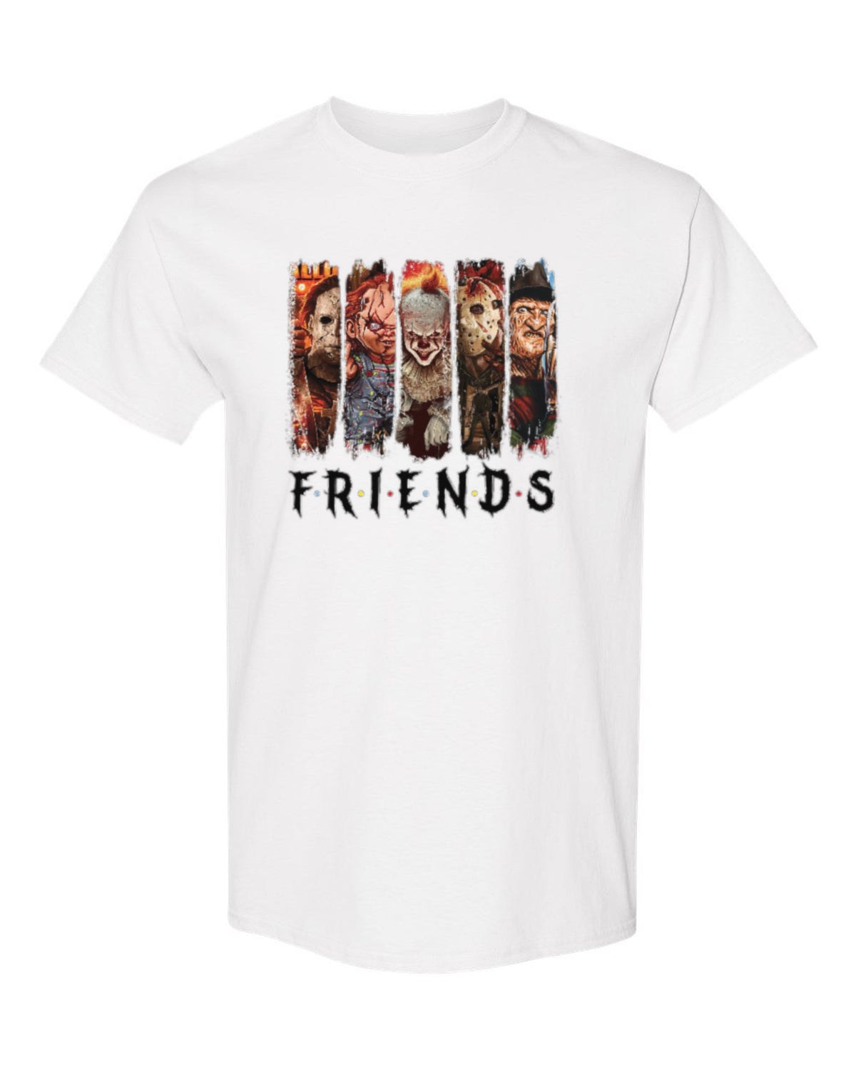 Horror Friends Design — white t-shirt mockup