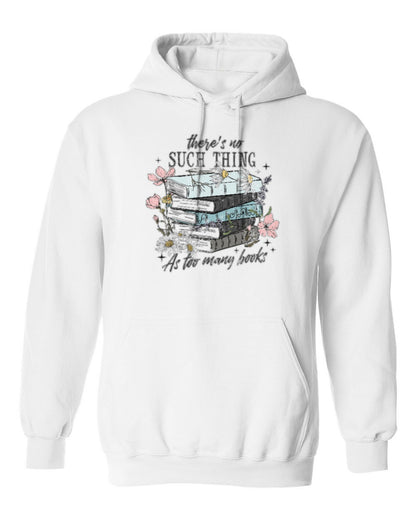 Too Many Books Design — white hoodie mockup