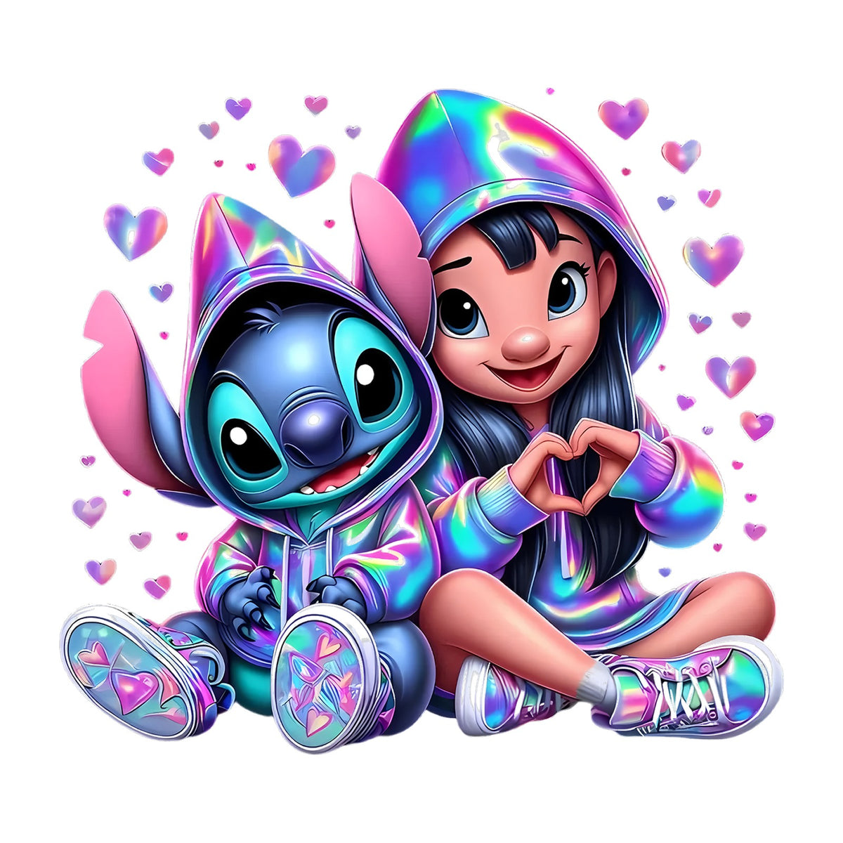 Stitch & Angel Kids Tee — design artwork