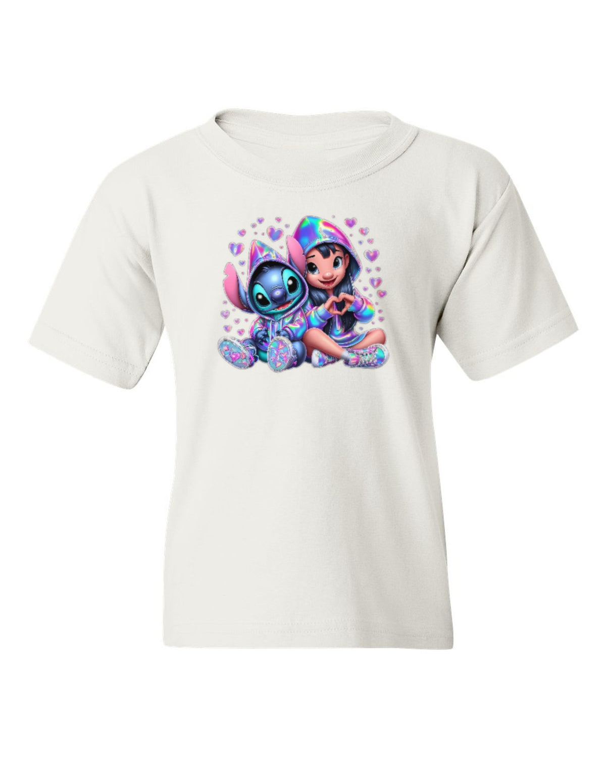 Stitch & Angel Kids Tee — white t-shirt mockup