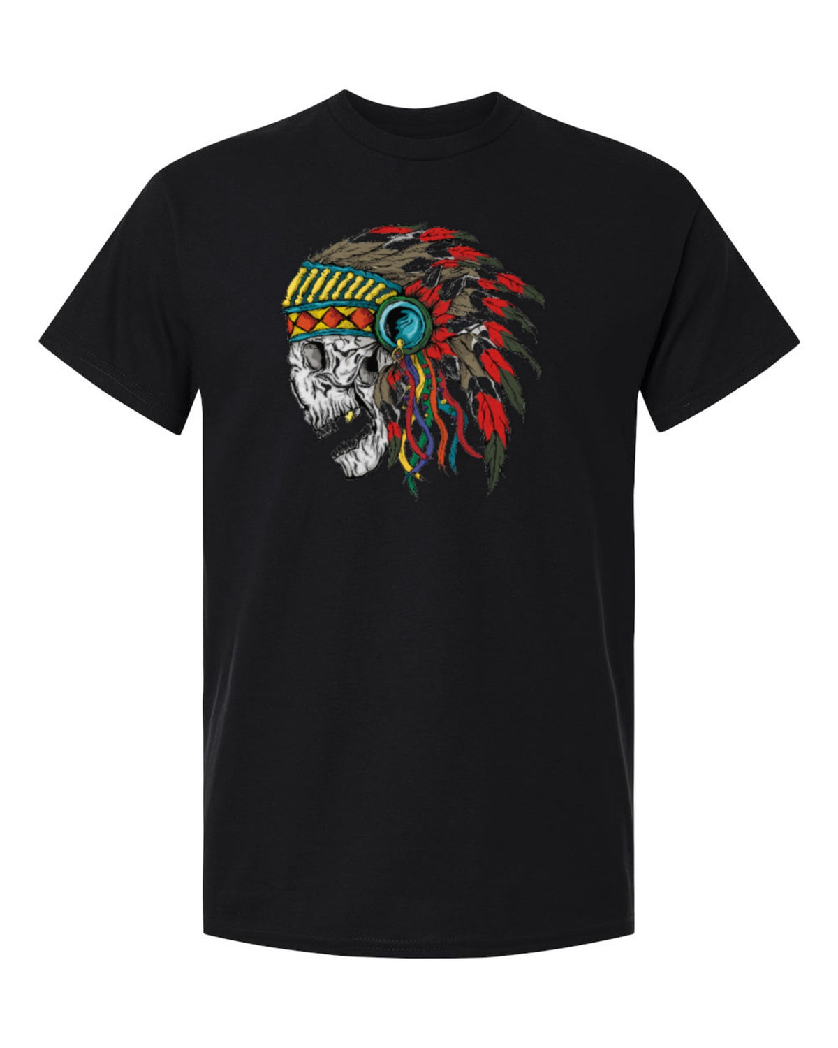 Headdress Skull Design — black t-shirt mockup