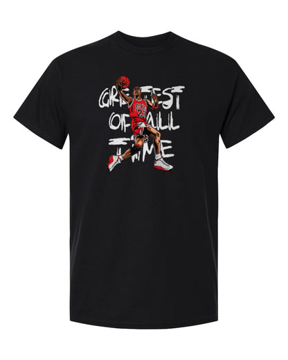 Greatest of All Time Basketball Design — black t-shirt mockup
