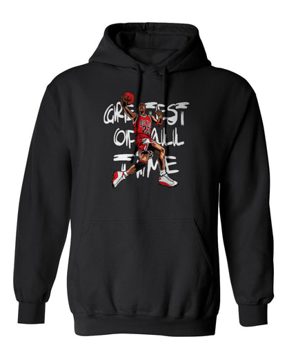 Greatest of All Time Basketball Design — black hoodie mockup