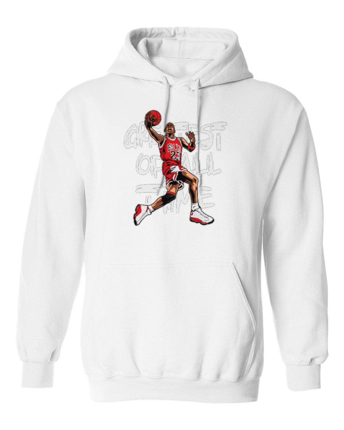 Greatest of All Time Basketball Design — white hoodie mockup