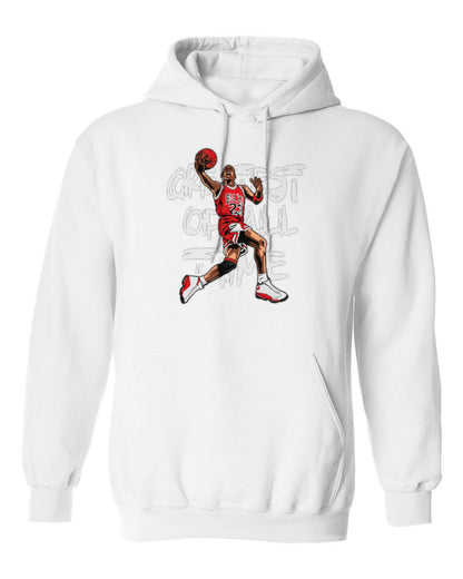 Greatest of All Time Basketball Design — white hoodie mockup