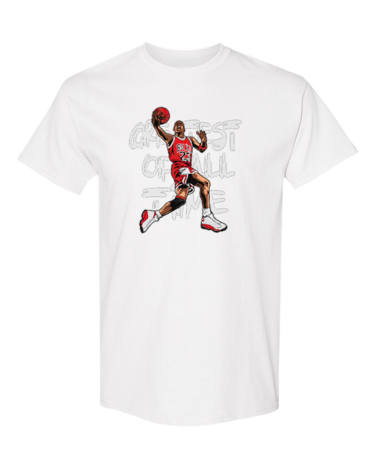 Greatest of All Time Basketball Design — white t-shirt mockup