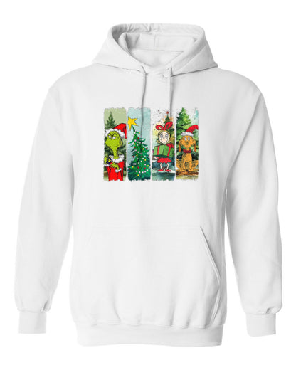 Grinch Christmas Panels Design — white hoodie mockup