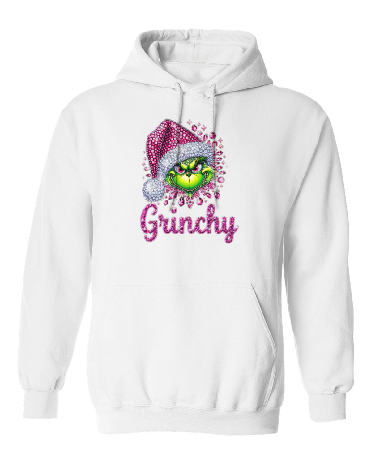 Grinchy Design — white hoodie mockup