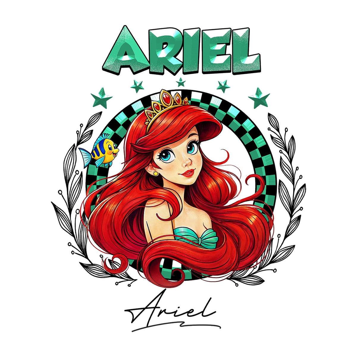 Ariel Princess Kids Tee — design artwork