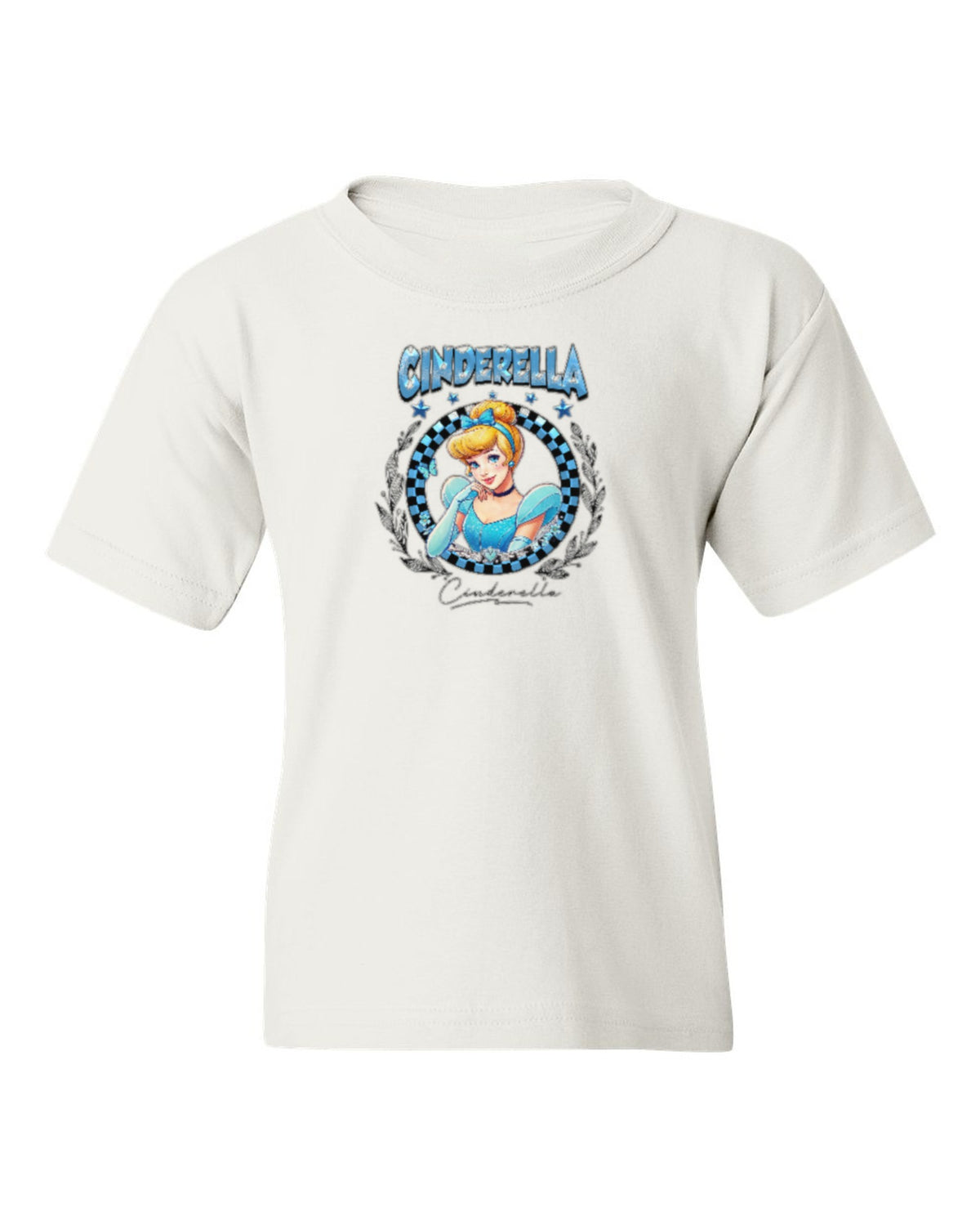 Cinderella Princess Kids Tee — white t-shirt mockup