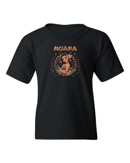 Moana Princess Kids Tee — black t-shirt mockup