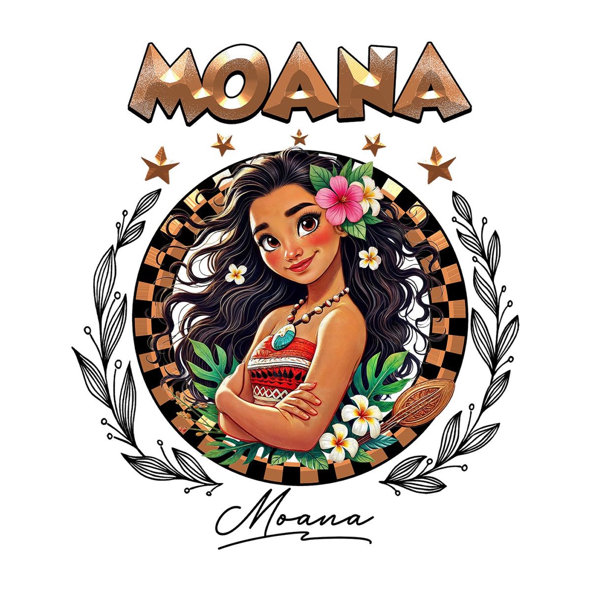 Moana Princess Kids Tee — design artwork