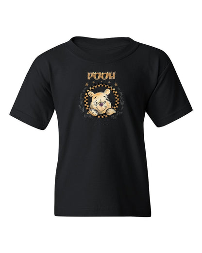Pooh Kids Tee — black t-shirt mockup