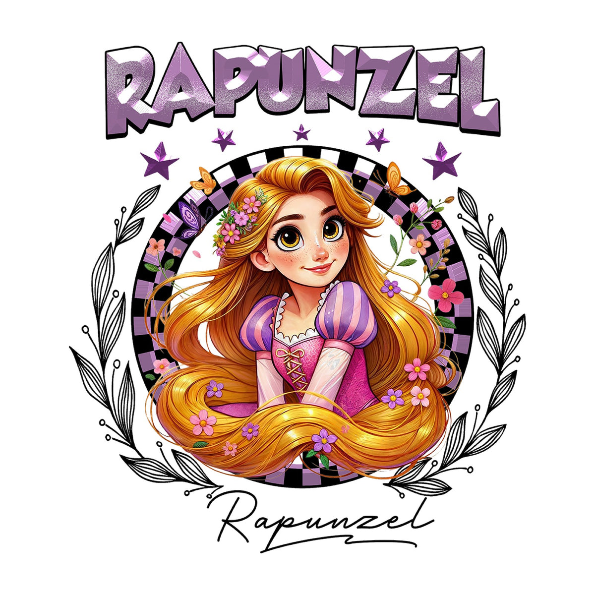 Rapunzel Princess Kids Tee — design artwork