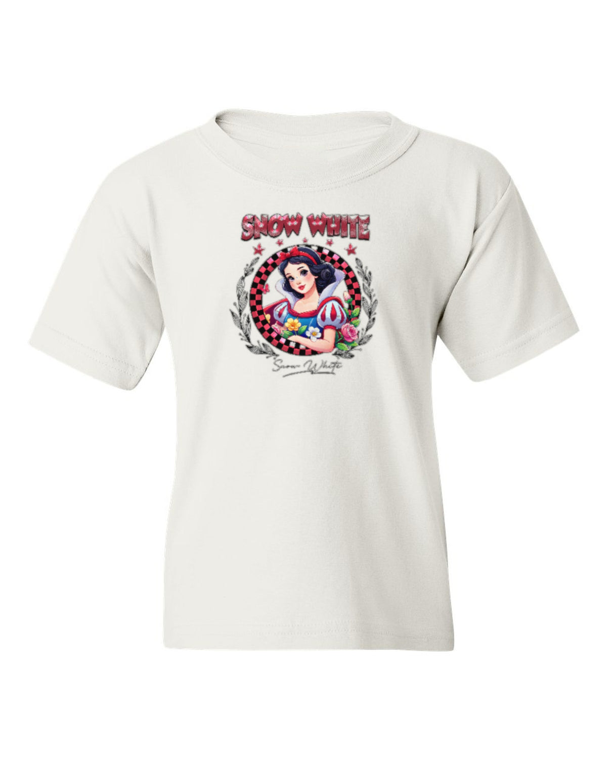 Snow White Princess Kids Tee — white t-shirt mockup