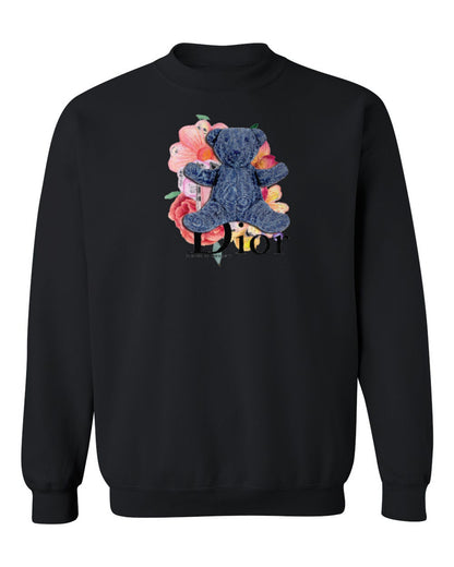 Dior Teddy Bear Design — black crewneck mockup