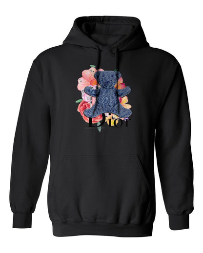 Dior Teddy Bear Design — black hoodie mockup