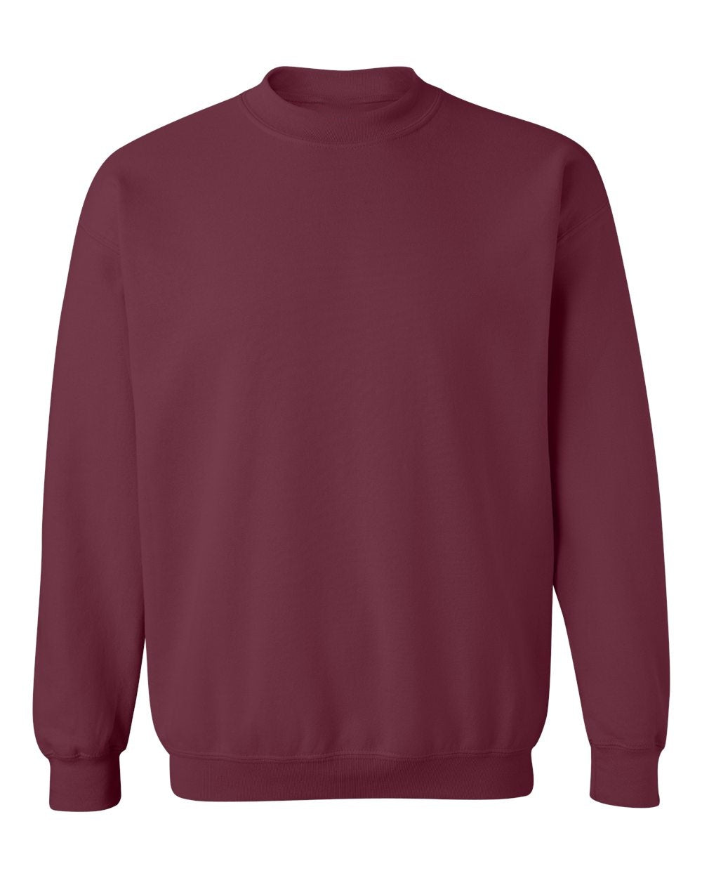 Gildan 18000 blank crewneck in Maroon, front view
