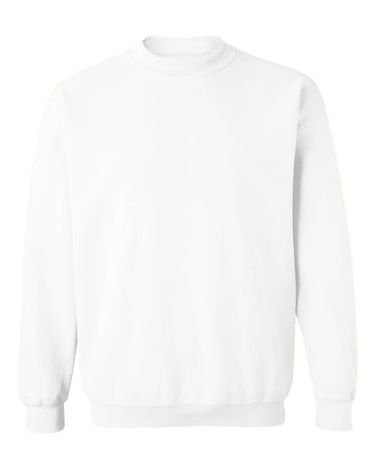 Gildan 18000 blank crewneck in White, front view