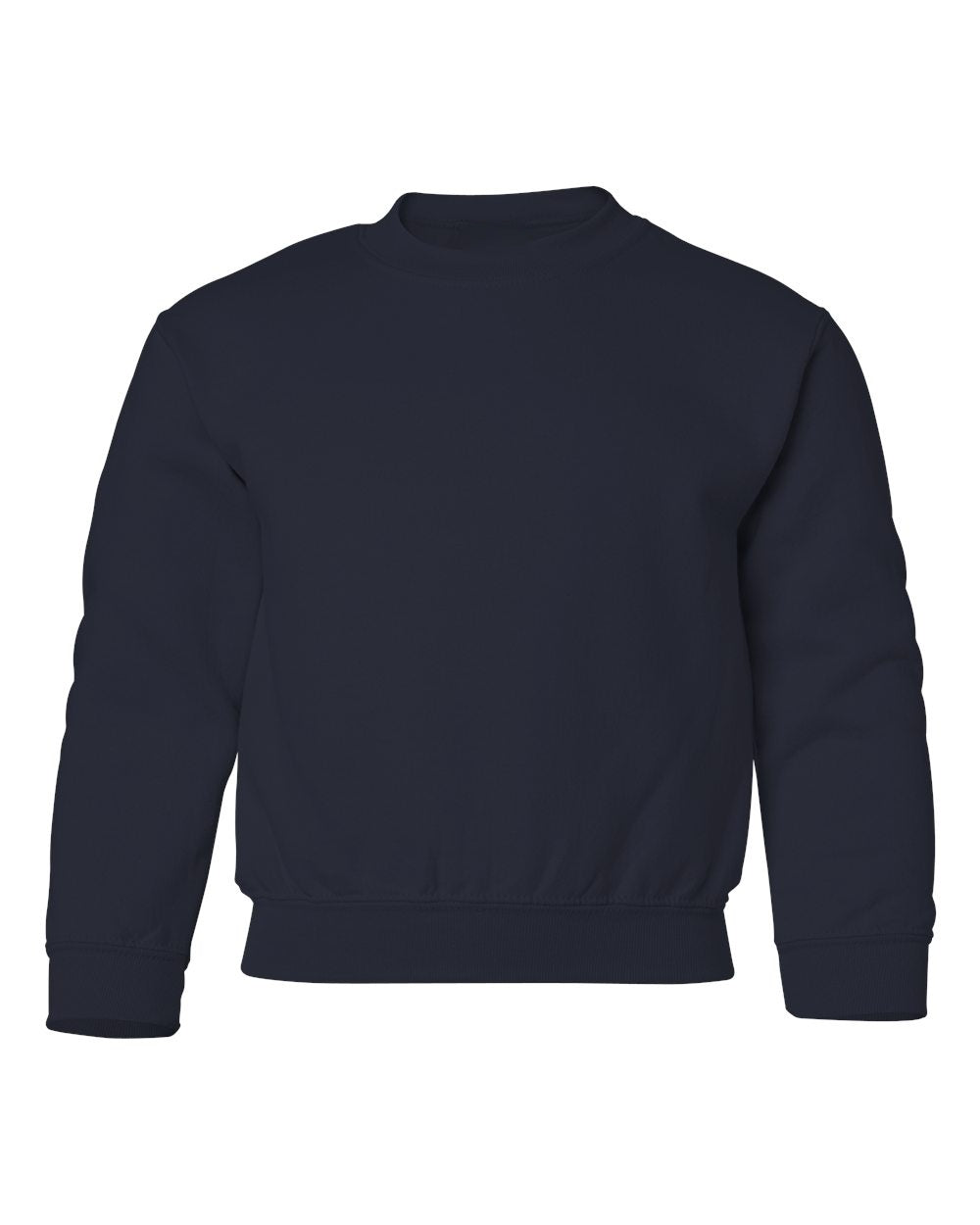 Gildan 18000B blank youth crewneck in Navy, front view