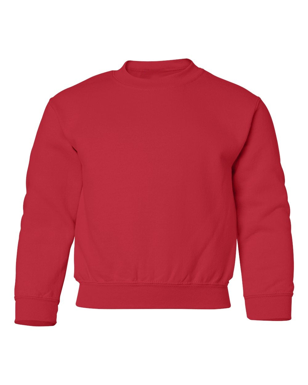 Gildan 18000B blank youth crewneck in Red, front view