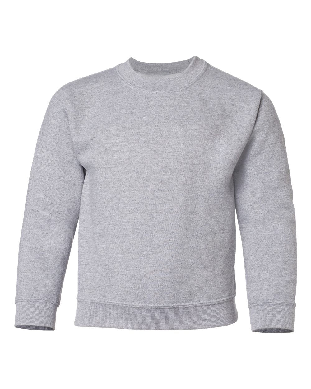 Gildan 18000B blank youth crewneck in Sport Grey, front view