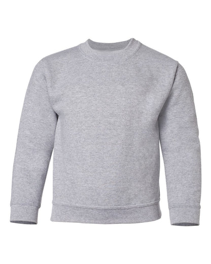 Gildan 18000B blank youth crewneck in Sport Grey, front view