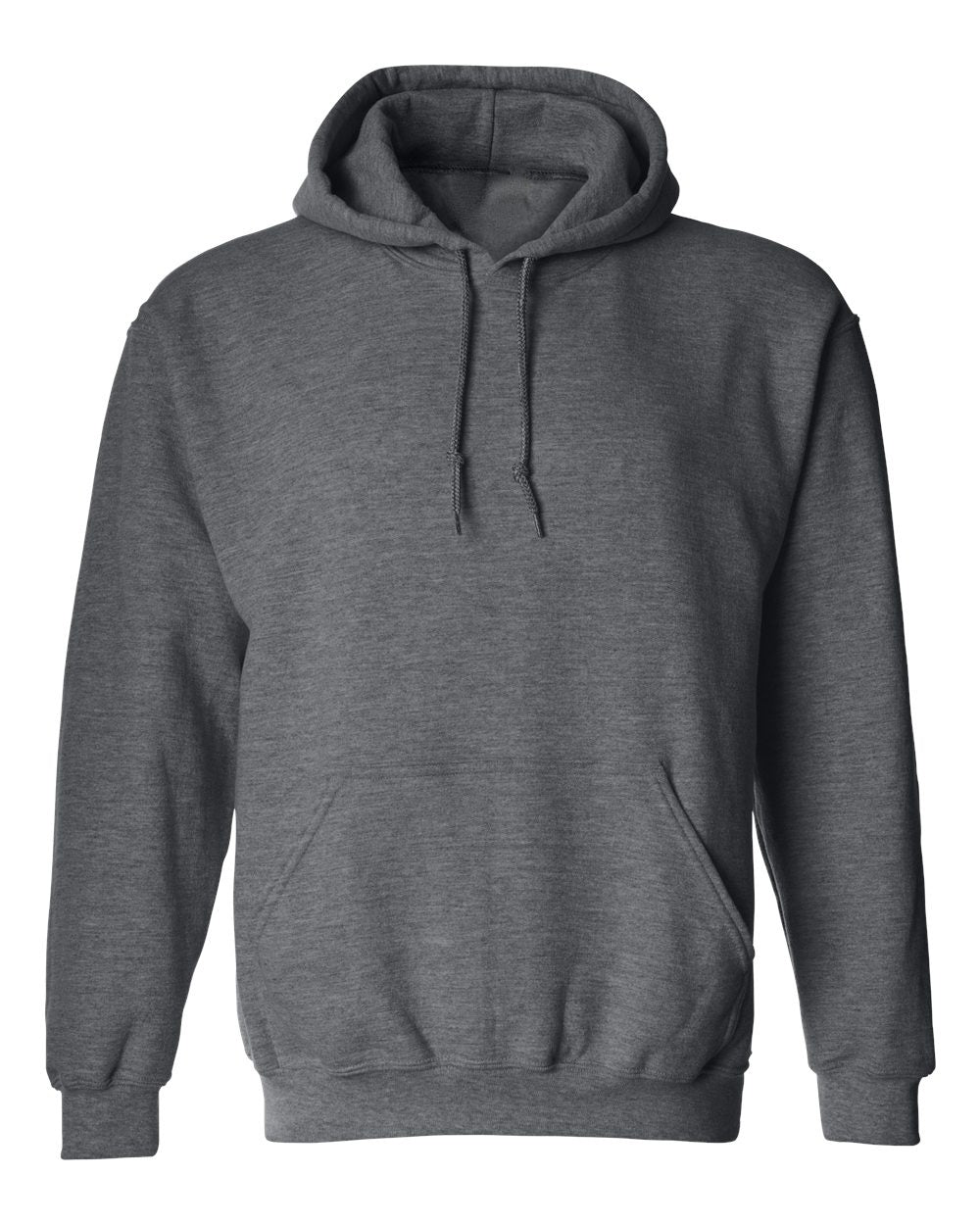 Gildan 18500 blank hoodie in Dark Heather, front view