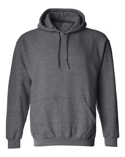 Gildan 18500 blank hoodie in Dark Heather, front view