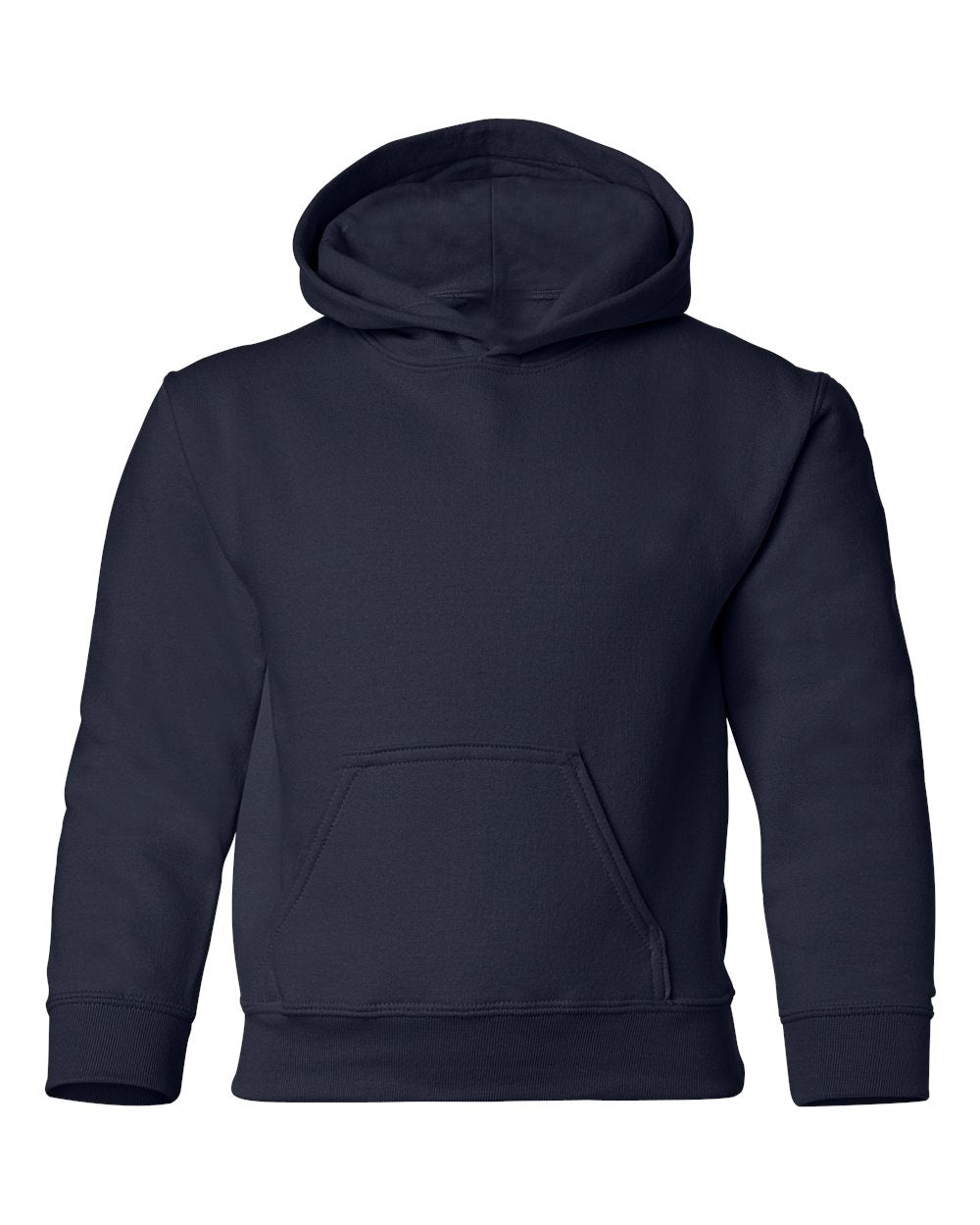 Gildan 18500B blank youth hoodie in Navy, front view