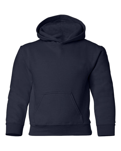 Gildan 18500B blank youth hoodie in Navy, front view