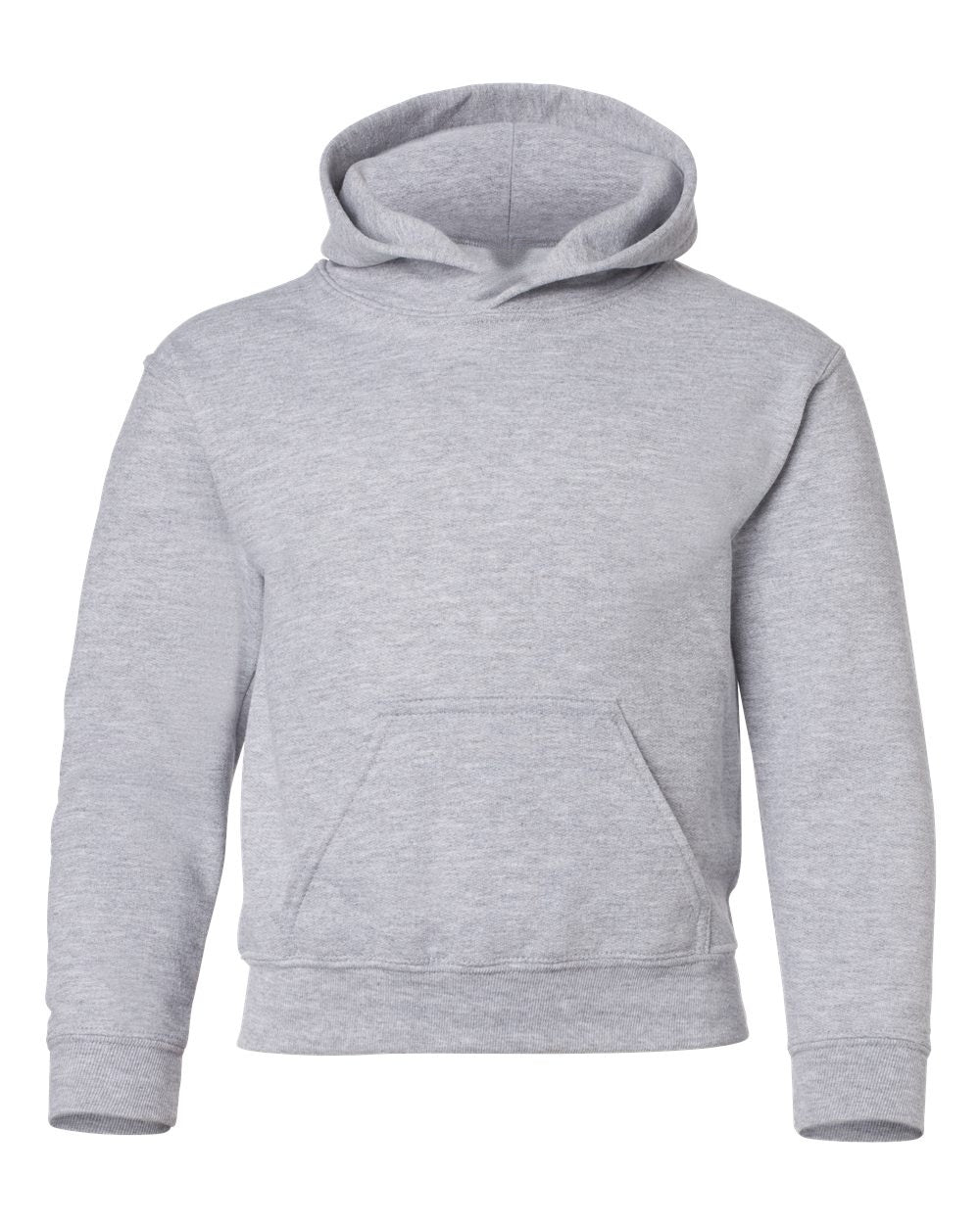 Gildan 18500B blank youth hoodie in Sport Grey, front view