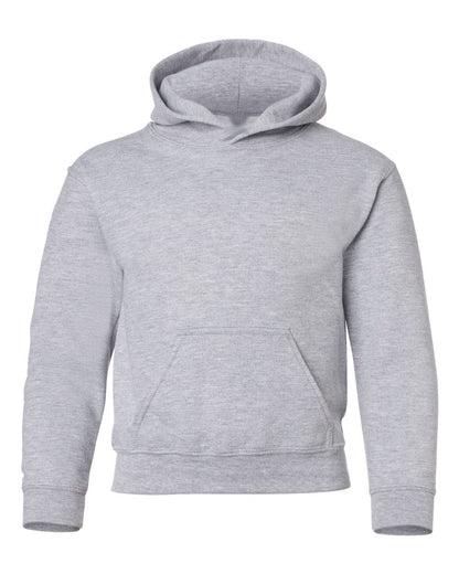 Gildan 18500B blank youth hoodie in Sport Grey, front view