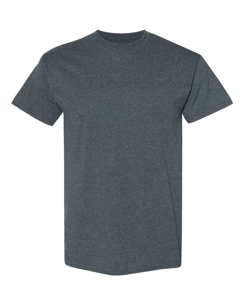 Gildan 5000 blank t-shirt in Dark Heather, front view