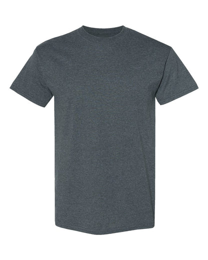 Gildan 5000 blank t-shirt in Dark Heather, front view