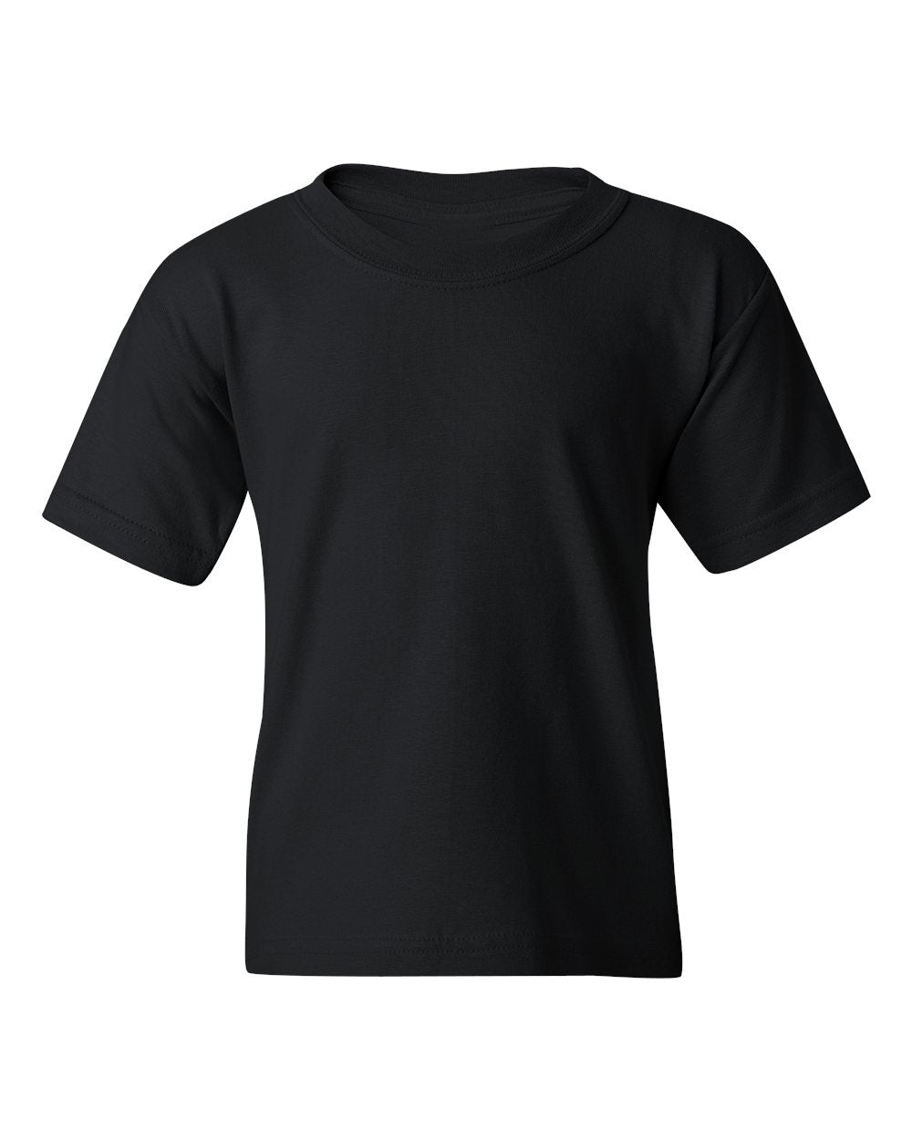 Gildan 5000B blank youth t-shirt in Black, front view