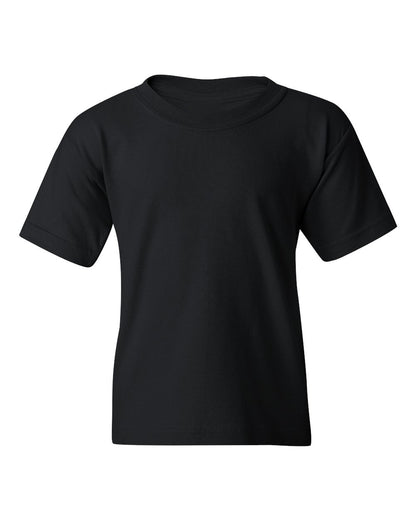 Gildan 5000B blank youth t-shirt in Black, front view